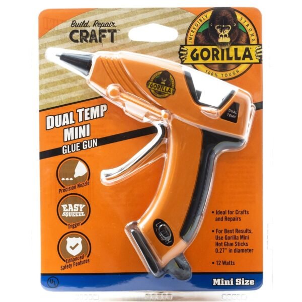 Gorilla Glue Dual Temp Mini Glue Gun Orange, Black (8401502)