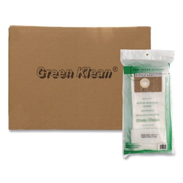 Green Klean GK-VU500 Replacement Bag, 10 Bags/Pack, 10 Packs/Carton