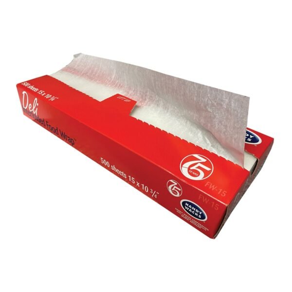 Handy Wacks Interfolded Food Wrap Deli Sheets, 10.75 x 15, 500 Box, 12 Boxes/Carton (FW15)