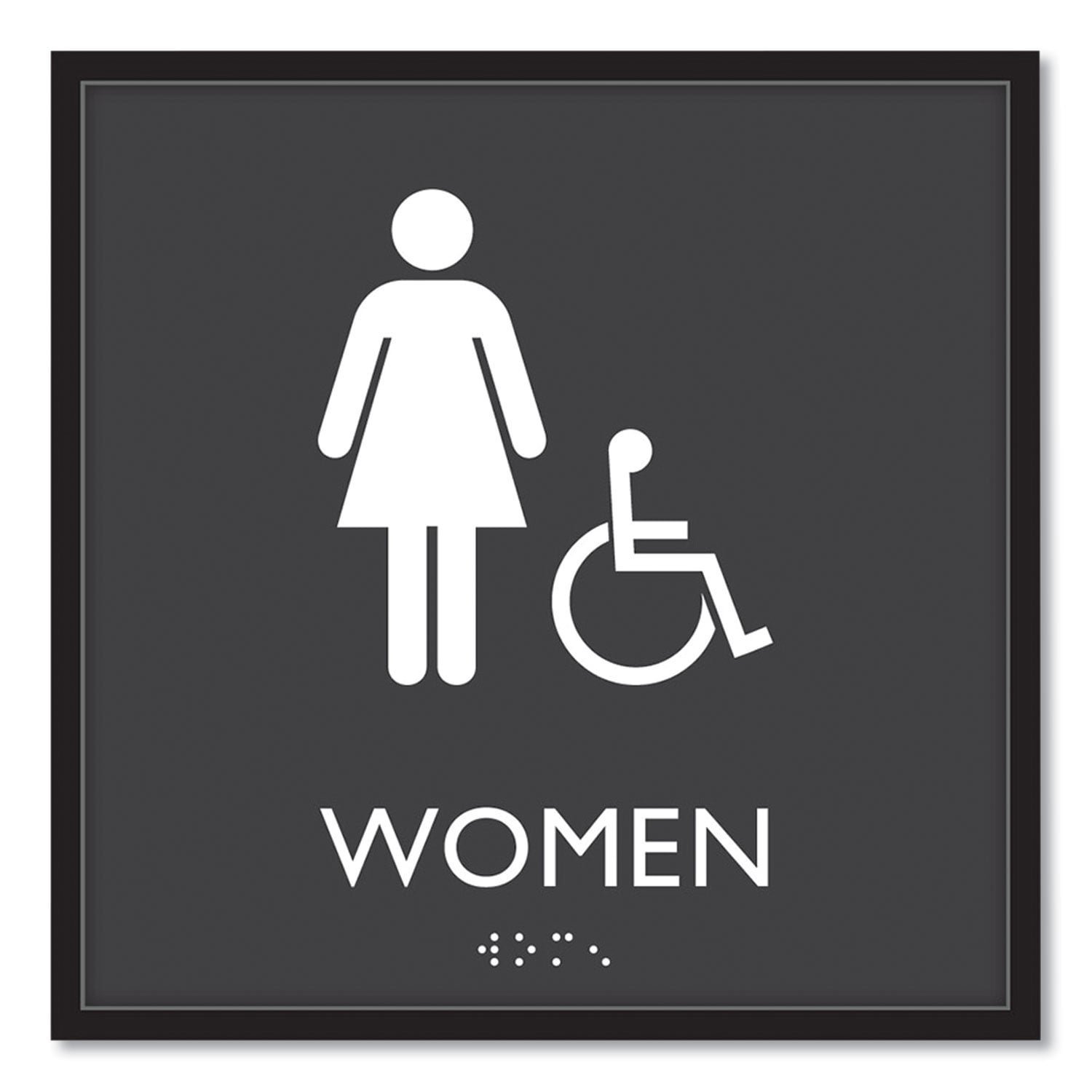 headline-ada-sign-women-accessible-plastic-8-x8-clear-white-66913.jpg