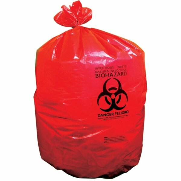 Heritage Healthcare Can Liners 33 gal Capacity - 33" Width x 39" Depth x 1.30 mil (33 Micron) Thickness - Low Density - Red - Resin, Linear Low-Density Polyethylene (LLDPE),...