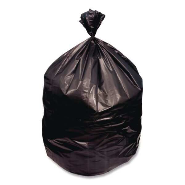 Heritage High-Density Waste Can Liners, 33 gal, 16 mic, 33 x 40, Black, Roll, 250/Carton (Z6640VKR01)