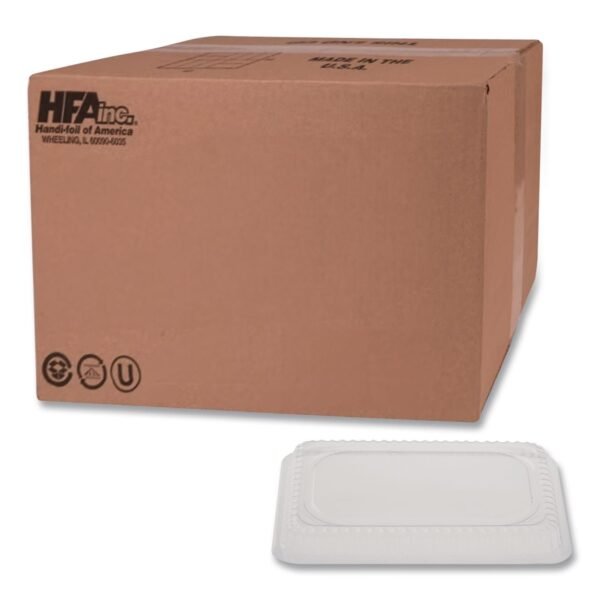HFA Plastic Dome Lids, Fits Oblong Pans 2061/2062, 8.25 x 5.88, Clear, 500/Carton (2062DL)
