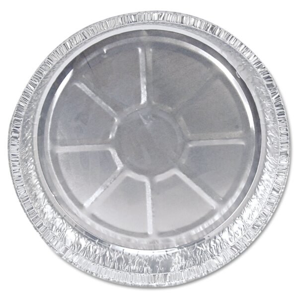HFA Round Aluminum Container with Lid, 48 oz, 9" Diameter, Silver, 500/Carton (204630)
