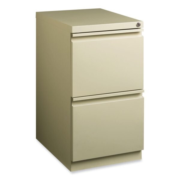 Hirsh Industries Full-Width Pull 20 Deep Mobile Pedestal File, 2-Drawer: File/File, Letter, White, 15 x 19.88 x 27.75 (19357)
