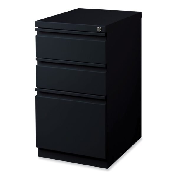 Hirsh Industries Full-Width Pull 20 Deep Mobile Pedestal File, 3-Drawer: Box/Box/File, Letter, Black, 15 x 19.88 x 27.75 (18575)