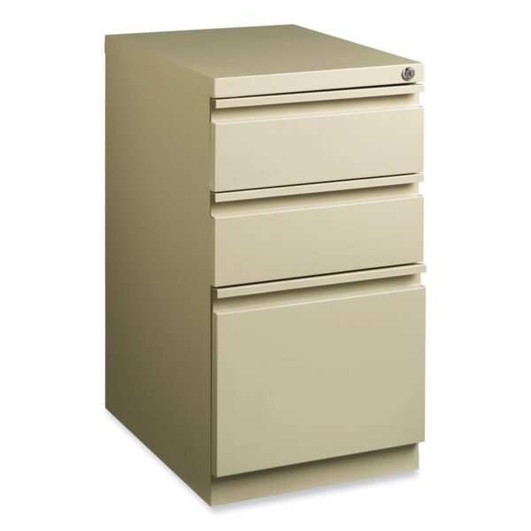 Hirsh Industries Full-Width Pull 20 Deep Mobile Pedestal File, 3-Drawer: Box/Box/File, Letter, Putty, 15 x 19.88 x 27.75 (18574)