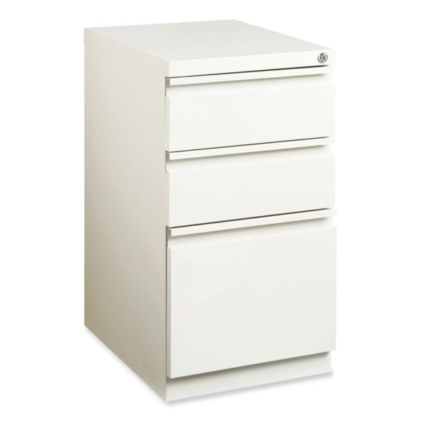 Hirsh Industries Full-Width Pull 20 Deep Mobile Pedestal File, 3-Drawer: Box/Box/File, Letter, White, 15 x 19.88 x 27.75 (19353)