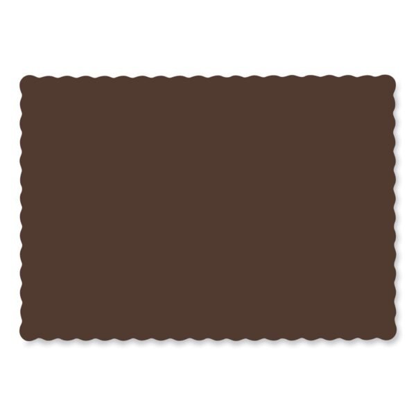 Hoffmaster Solid Color Scalloped Edge Placemats, 10 x 14, Chocolate, 1,000/Carton (310561)
