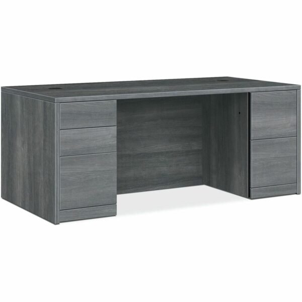 HON 0500 Series Sterling Ash Laminate Desking 29.5" Height x 60" Width x 30" Depth - 5 x File, Box, Storage Drawer(s) - Double Pedestal (105891LSA1)