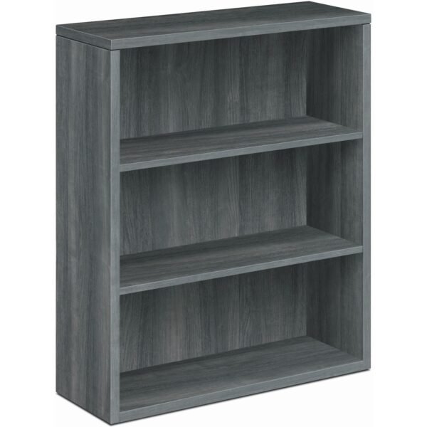 HON 10500 Bookcase 43.4" Height x 36" Width x 13.1" Depth - 3 Shelve(s) - Material: Laminate - Finish: Sterling Ash - Leveling Glide (105533LS1)