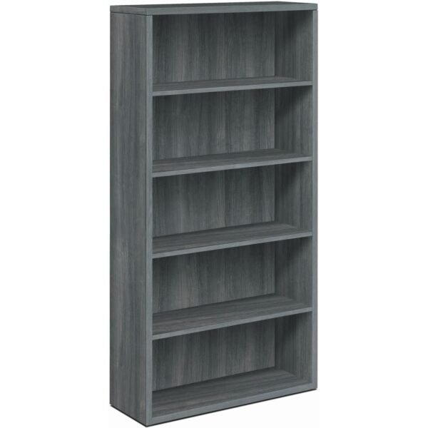 HON 10500 Bookcase 71" Height x 36" Width x 13.1" Depth - 5 Shelve(s) - Material: Laminate - Finish: Sterling Ash - Leveling Glide (105535LS1)