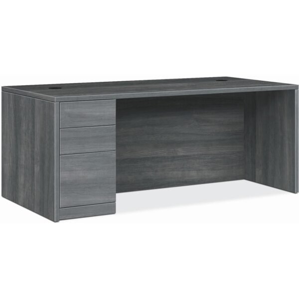 HON 10500 H105896L Pedestal Desk 29.5" Height x 72" Width x 36" Depth - 3 x Box, File Drawer(s)Left Side - Finish: Sterling Ash (105896LLS1)