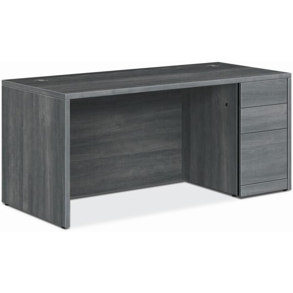 HON 10500 H105897R Pedestal Desk 29.5" Height x 66" Width x 30" Depth - 3 x Box, File Drawer(s)Right Side - Finish: Sterling Ash (105897RLS1)