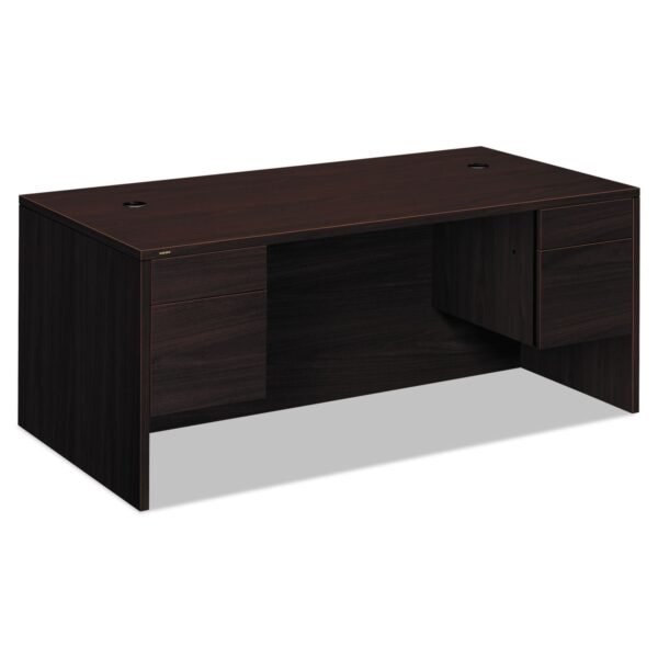 HON 10500 Series Double 3/4-Height Pedestal Desk, Left and Right: Box/File, 72" x 36" x 29.5", Mahogany 29.5" Height x 72" Width x 36" Depth - 4 x Box, File Drawer(s) - Double...