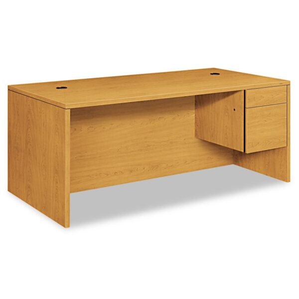 HON 10500 Series "L" Workstation Right Pedestal Desk with 3/4 Height Pedestal, 72" x 36" x 29.5", Harvest (10585RCC)