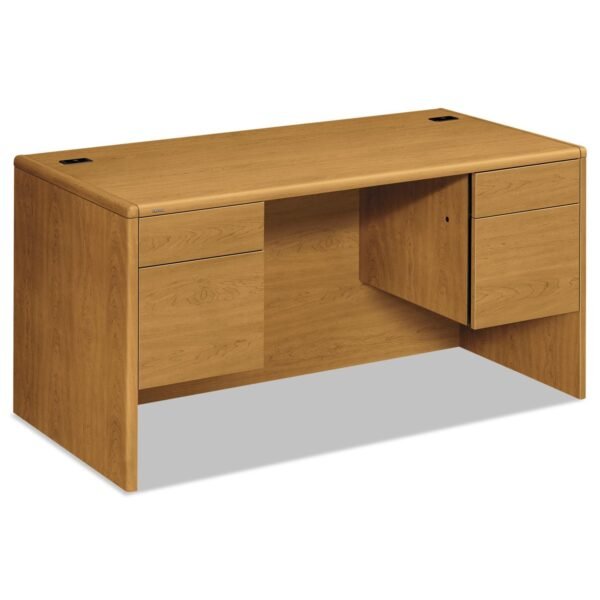 HON 10700 Series Double Pedestal Desk with Three-Quarter Height Pedestals, 60" x 30" x 29.5", Harvest (10771CC)