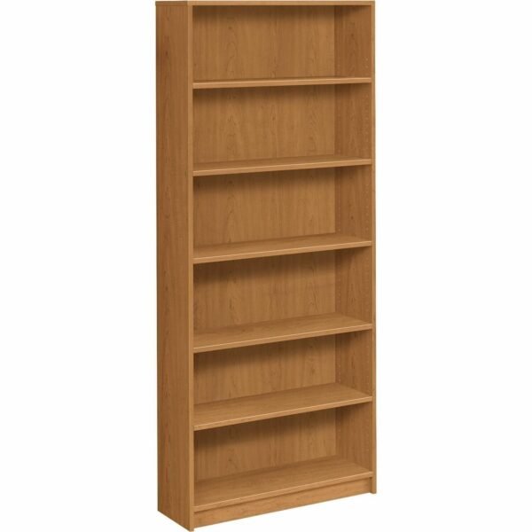 HON 1870 Series Bookcase | 6 Shelves | 36"W | Harvest Finish 6 Shelf(ves) - 84" Height x 36" Width x 11.50" Depth - Floor - Durable, Sturdy, Square Corner, Abrasion Resistant,...