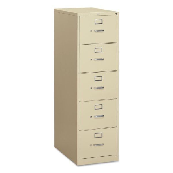 HON 310 Series Vertical File, 5 Legal-Size File Drawers, Putty, 18.25" x 26.5" x 60" (315CPL)
