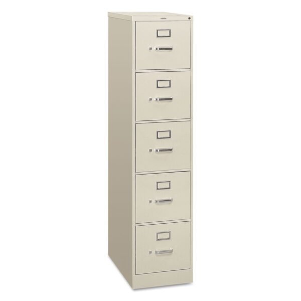 HON 310 Series Vertical File, 5 Letter-Size File Drawers, Light Gray, 15" x 26.5" x 60" (315PQ)