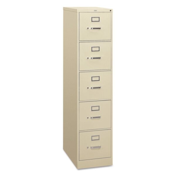 HON 310 Series Vertical File, 5 Letter-Size File Drawers, Putty, 15" x 26.5" x 60" (315PL)