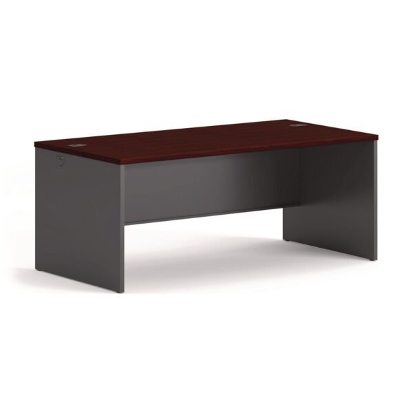 HON 38000 Series Desk Shell, 72" x 36" x 29.5", Mahogany/Charcoal (38934NS)