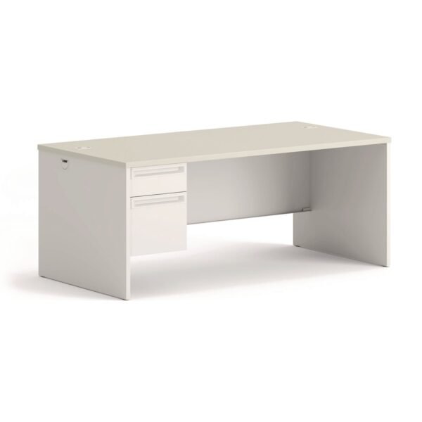 HON 38000 Series Left Pedestal Desk, 72" x 36" x 30", Light Gray/Silver (38294LB9Q)