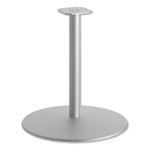 HON Between Round Disc Base for 30" Table Tops, 27.79" High, Textured Silver (HBTTD30)