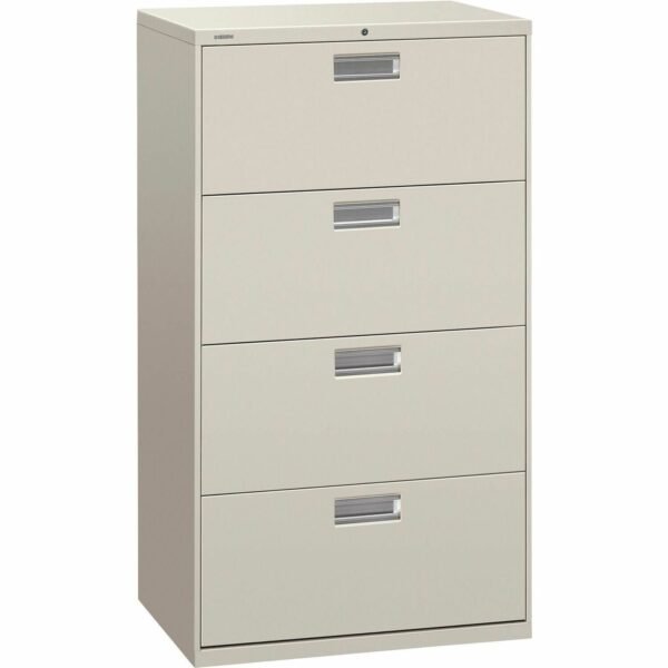 HON Brigade 600 H674 Lateral File 53.3" Height x 30" Width x 18" Depth - 4 - Finish: Light Gray (674LQ)