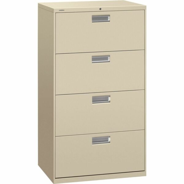 HON Brigade 600 H674 Lateral File 53.3" Height x 30" Width x 18" Depth - 4 - Finish: Putty (674LL)