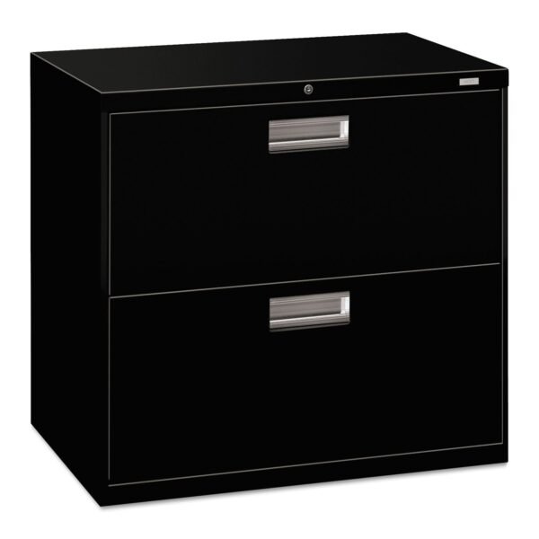 HON Brigade 600 Series Lateral File, 2 Legal/Letter-Size File Drawers, Black, 30" x 18" x 28" (672LP)