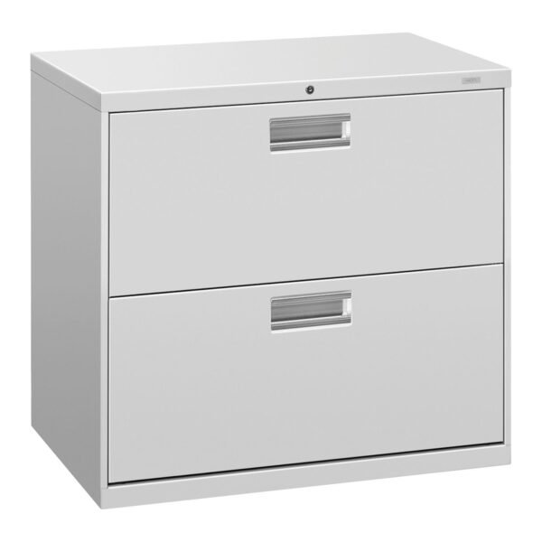 HON Brigade 600 Series Lateral File, 2 Legal/Letter-Size File Drawers, Light Gray, 30" x 18" x 28" (672LQ)