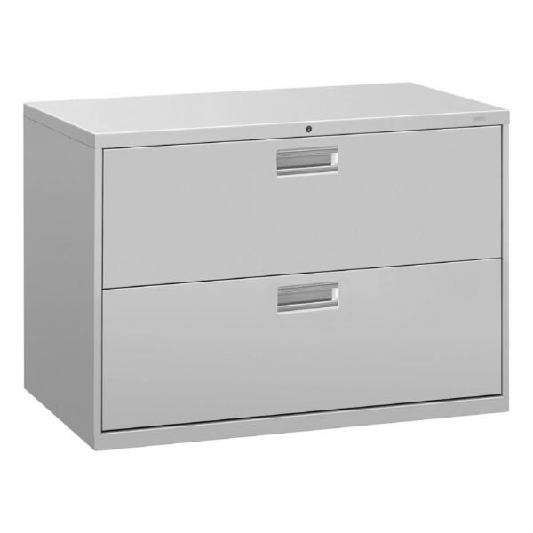 HON Brigade 600 Series Lateral File, 2 Legal/Letter-Size File Drawers, Light Gray, 42" x 18" x 28" (692LQ)