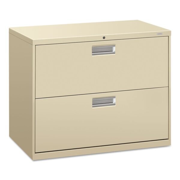 HON Brigade 600 Series Lateral File, 2 Legal/Letter-Size File Drawers, Putty, 36" x 18" x 28" (682LL)