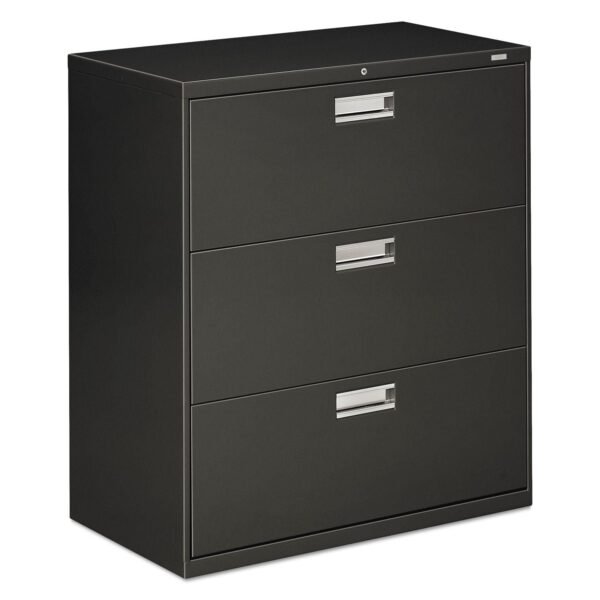 HON Brigade 600 Series Lateral File, 3 Legal/Letter-Size File Drawers, Charcoal, 36" x 18" x 39.13" (683LS)