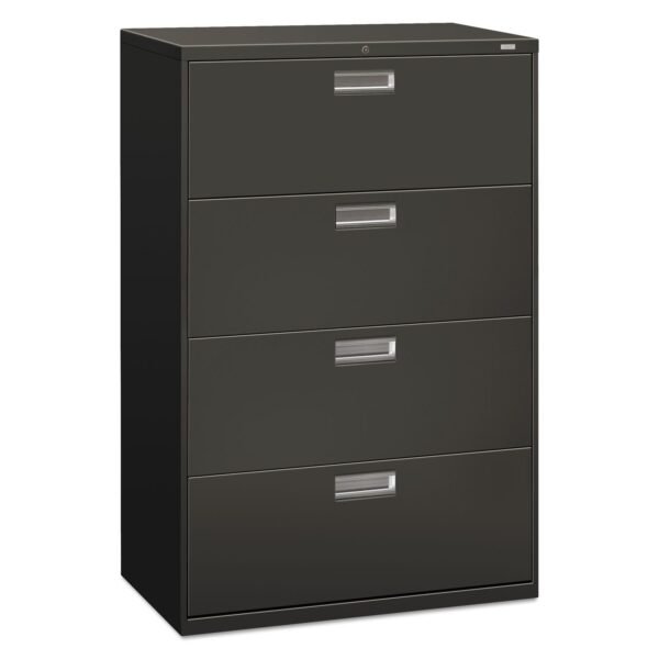 HON Brigade 600 Series Lateral File, 4 Legal/Letter-Size File Drawers, Charcoal, 36" x 18" x 52.5" (684LS)