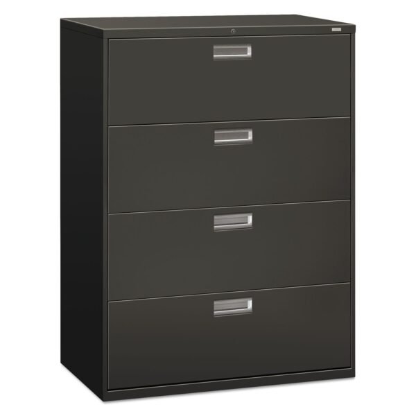 HON Brigade 600 Series Lateral File, 4 Legal/Letter-Size File Drawers, Charcoal, 42" x 18" x 52.5" (694LS)