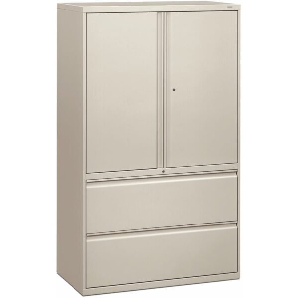 HON Brigade 800 H895LS Lateral File 64.3" Height x 42" Width x 18" Depth - 2 - 3 Shelve(s) - Finish: Light Gray - Radius Pull, Lockable, Glide, Removable Lock, Adjustable Shelf,...