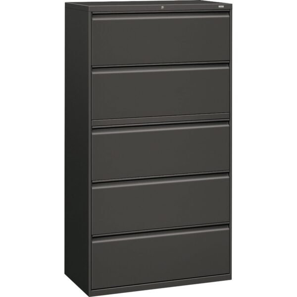 HON Brigade 800 Series 5-Drawer Lateral 36" Width x 18" Depth x 64.2" Height - 2 x Shelf(ves) - 5 x Drawer(s) for File - A4, Legal, Letter - Lateral - Interlocking, Durable,...