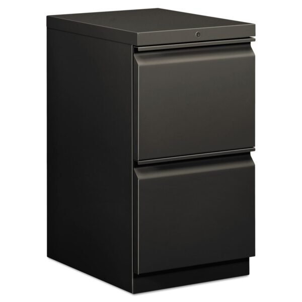HON Brigade Mobile Pedestal, Left or Right, 2 Letter-Size File Drawers, Charcoal, 15" x 22.88" x 28" (33823RS)