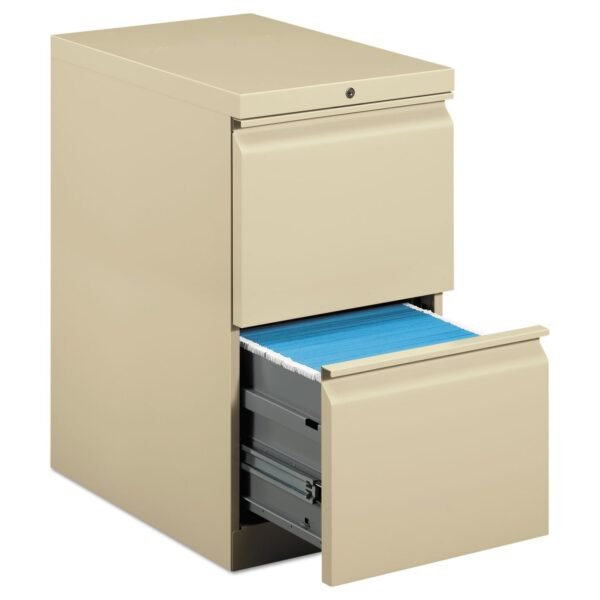 HON Brigade Mobile Pedestal, Left or Right, 2 Letter-Size File Drawers, Putty, 15" x 22.88" x 28" (33823RL)
