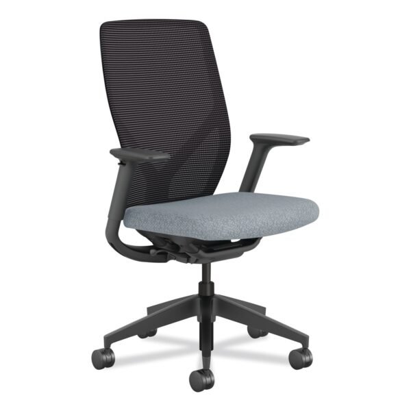 HON Flexion Mesh Back Task Chair, Supports Up to 300 lb, 14.81" to 19.7" Seat Height, Black/Basalt (FXTSAMAX25NL)