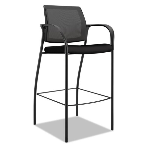 HON Ignition 2.0 Ilira-Stretch Mesh Back Cafe Height Stool, Supports Up to 300 lb, 31" High Seat, Black Seat/Back, Black Base (IC108IMCU10)
