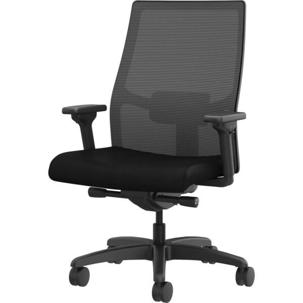 HON Ignition 2.0 Mid-back Big & Tall Task Chair Black Seat Color - Foam Seat Material - Black Back Color - Black Frame Color - Mid Back - 5-star Base - Armrest - 1 Each...