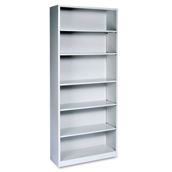 HON Metal Bookcase, Six-Shelf, 34.5w x 12.63d x 81.13h, Light Gray (S82ABCQ)