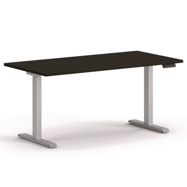 HON Mod Height Adjustable Desk Bundle, 60" x 30" x 27.5" to 46.75", Java Oak/Silver (MOD056)