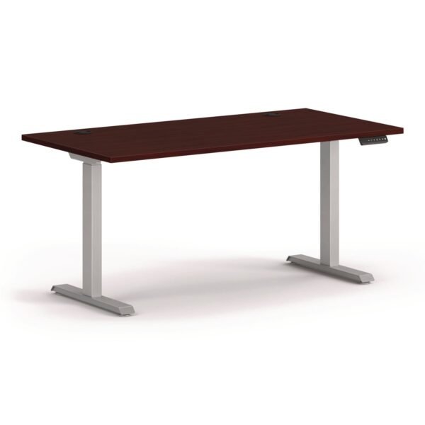 HON Mod Height Adjustable Desk Bundle, 60" x 30" x 27.5" to 47.75", Slate Teak/Silver (MOD051)