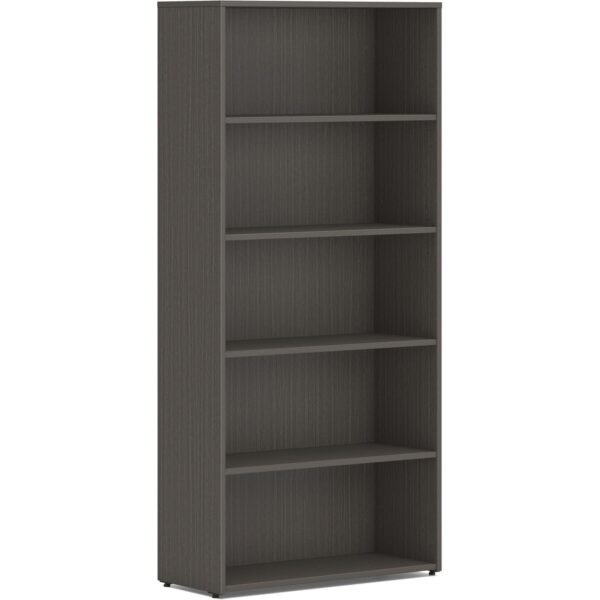 HON Mod HLPLBC3013B5 Book Case 65" Height x 30" Width x 13" Depth - 5 Shelve(s) - 3 Adjustable Shelf(ves) - Finish: Slate Teak - Adjustable Shelf, Durable, Laminated, Scratch...