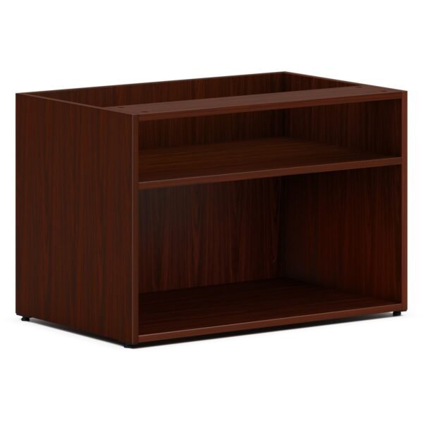 HON Mod Low Storage Credenza | Open | 30"W | Traditional Mahogany Finish 21" Height x 30" Width x 20" Depth - Finish: Traditional Mahogany (LCL3020SLT1)