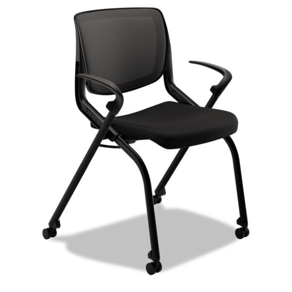 HON Motivate Nesting/Stacking Flex-Back Chair, Supports Up to 300 lb, Onyx Seat, Black Back/Base (MN2FAMONC10C)